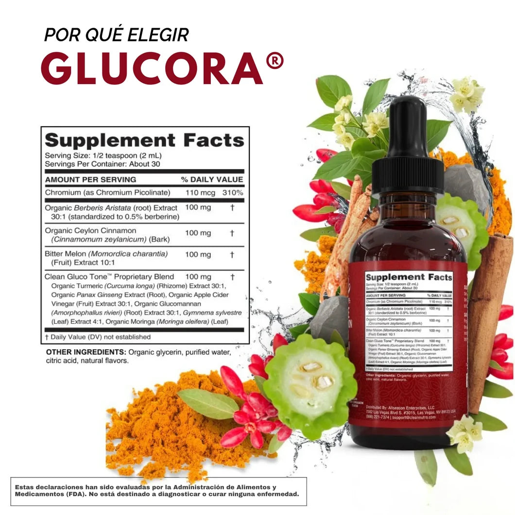 Glucora®: Gotas de Bienestar Metabólico y Control de Glucosa (50 ml) - Fórmula Botánica
