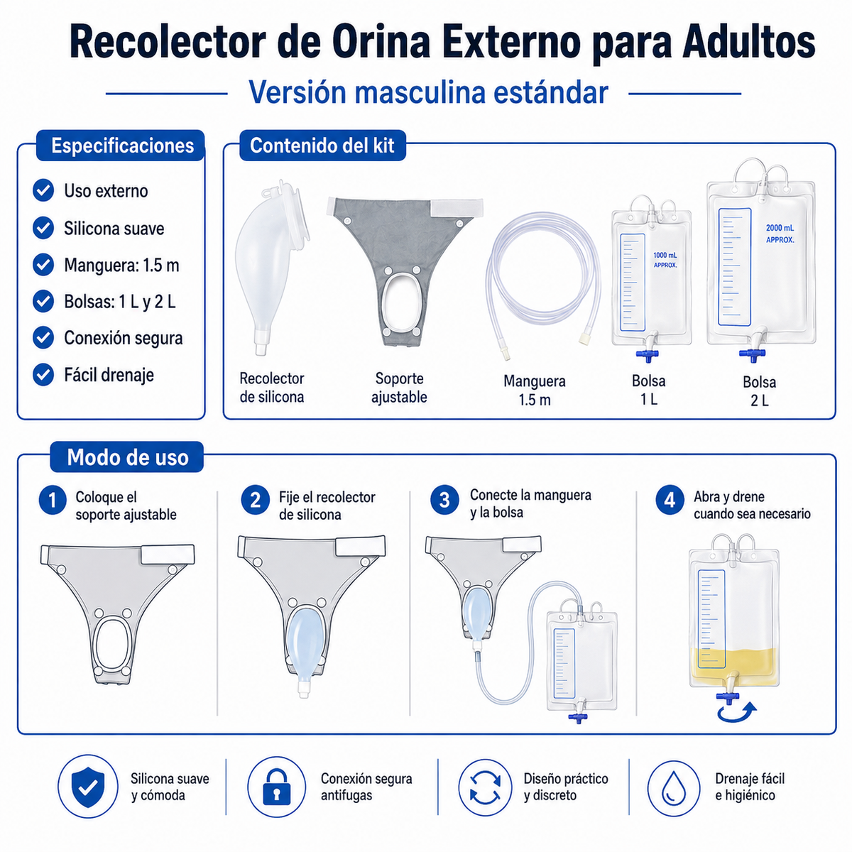 Kit Recolector de Orina Portátil para Adulto